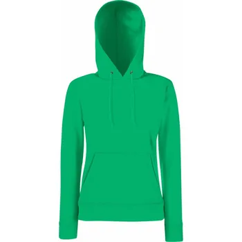 pracovní mikina Fruit of the Loom Mikina Classic Lady-Fit Hooded Sweat s kapucí, dámská COT16203852003-kelly green L Zelená kelly