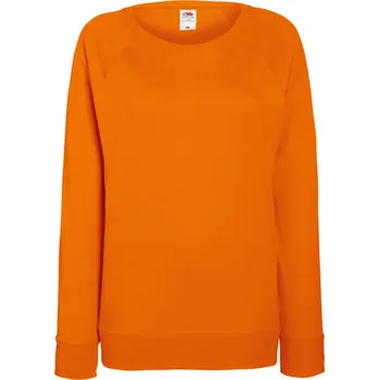 pracovní mikina Fruit of the Loom Mikina Lady-Fit LW Raglan Sweat, raglánová, dámská COT16214623504-orange XL Oranžová