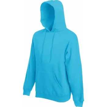 pracovní mikina Fruit of the Loom Mikina Classic Hooded Sweat s kapucí COT16220816204-azure blue XL Modrá azurově
