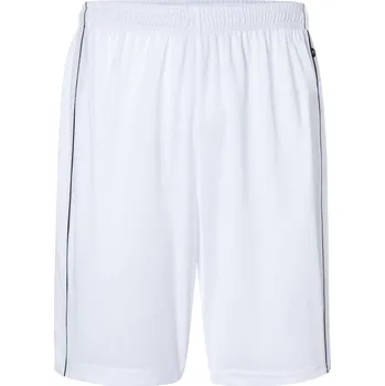 James & Nicholson Kraťasy Basic JN 387, týmové COT02038791001-white/black S Bílá/černá