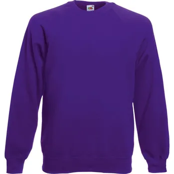 pracovní mikina Fruit of the Loom Mikina Classic Raglan Sweat, raglánová COT16221635005-purple 2XL Purpurová