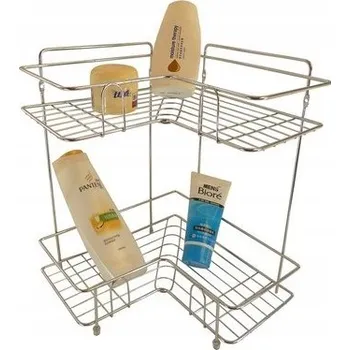 Drátěná police Rohová koupelnová police 2-patrová MX3102