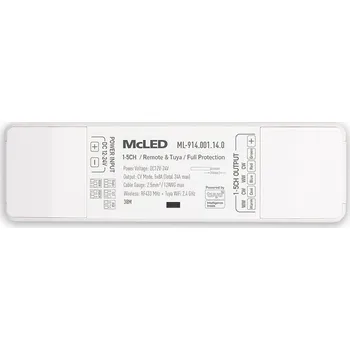 LED páska Wifi přijímač Tuya - řízení jasu, CCT, RGB, RGBW, RGB+CCT, max. 5x8A (total max. 24A), 12-24VDC, bílý, IP20