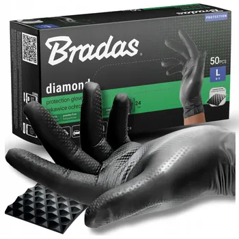 Pracovní rukavice Ochranné nitrilové rukavice extra silné, pracovní, velikost L, 50 ks