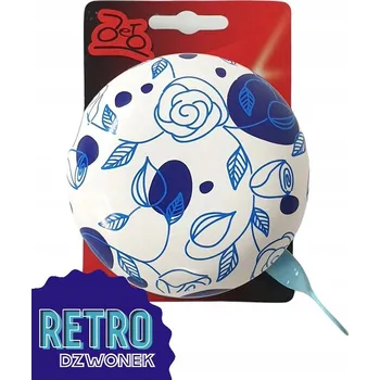 Zvonek na kolo RETRO Ocelový mechanický zvonek Jet A175 80 mm BÍLO-MODRÝ