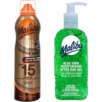 Opalování Malibu Oil SPF15 Kokosový olej 1 75 Ml + Aloe vera Gel po opalování 200 Ml