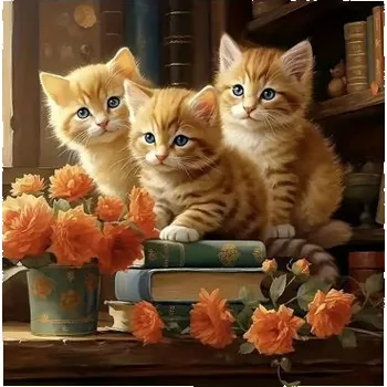 Diamantové malování Diamantové obrázky 30x40cm Kočky 2000710