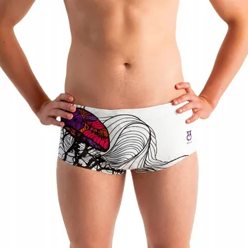 Pánské spodní prádlo Pánské plavecké boxerky SWEEP Aqua Medusa bílé XS