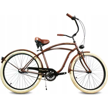 Městské kolo Pánské městské kolo 26" cruiser BROWNIE hnědé, 3 rychlosti Shimano RoyalBi
