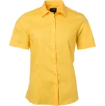 James & Nicholson Košile JN 679, popelínová, krátký rukáv, dámská COT02067920004-yellow XL Žlutá