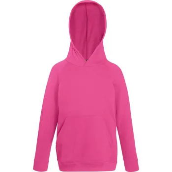 Chlapecké oblečení Fruit of the Loom Mikina Kids Lightweight Hooded Sweat s kapucí, dětská COT162009310t1-fuchsia Fuchsia 12-13