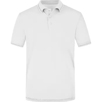 Pánská móda James & Nicholson Polokošile JN 569 žerzejová, elastická, krátký rukáv, pánská COT02056991002-white/black M Bílá/černá