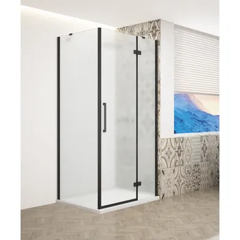 GELCO TRINITY BLACK obdélníkový kout 800x1200mm pravý, matné sklo, GT5612-80MR-B