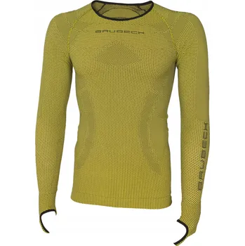 Brubeck Pánské funkční triko s dlouhým rukávem 3D Bike PRO žluté XXL