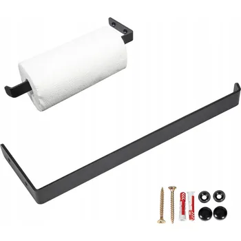 Věšák Kovový věšák držák na papírové ručníky černý loft sada příslušenství