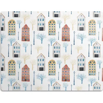 Miska pro psa Podložka pod misku pro psy a kočky - Město budovy 60x40 cm