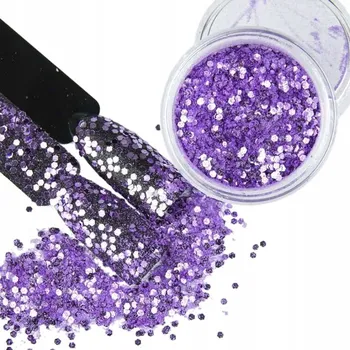 Prášek na zdobení nehtů Allepaznokcie Ultraviolet č. 3 fialový