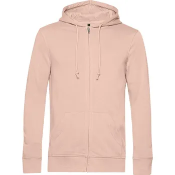 pracovní mikina B&C Mikina B&C Inspire Zipped Hood s kapucí a zipem, pánská COT01U35Bx5303-soft rose L Růže světlá