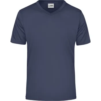 Pracovní oblečení James & Nicholson Tričko JN 736 s výstřihem do V, sportovní, krátký rukáv, pánské COT02073600305-navy 2XL Navy