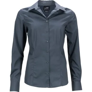 Pánská košile James & Nicholson Košile JN 641, popelínová, business, dlouhý rukáv, dámská COT02064102500-carbon XS Carbon