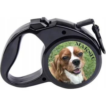 Vodítko pro psa Vodítko flexi pásek 5m černé s možností fotky a jména psa/kočky