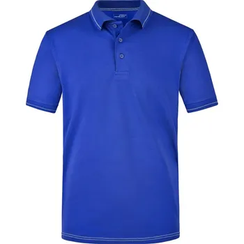 James & Nicholson Polokošile JN 569 žerzejová, elastická, krátký rukáv, pánská COT02056988813-royal/white 3XL Modrá/bílá