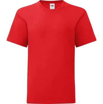 Fruit of the Loom Tričko Kids Iconic 150 T, krátký rukáv, dětské COT161023004a3-red Červená 104