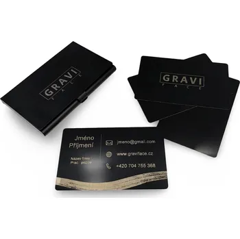 Žertovný předmět GRAVENO Hliníkové VIZITKY včetně pouzdra
