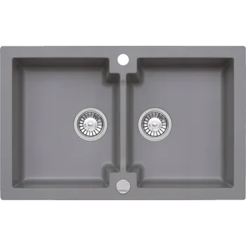 Granitový dřez Dvoukomorový granitový dřez Moderno Annie 160, šedý