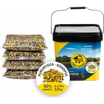 Návnadová surovina Návnada Carp Target Kukuřice Konopná 12 kg 4x3 kg Kbelík 17 l