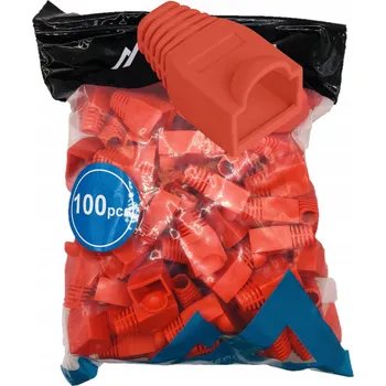 Konektor Gumová krytka na konektor RJ45, 100 kusů, červená