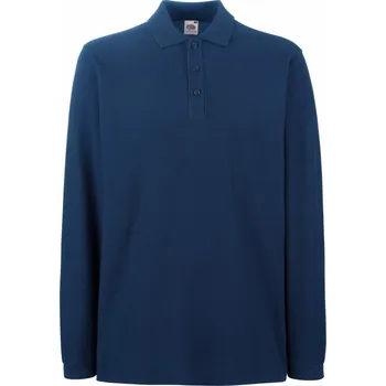 Pánské tričko Fruit of the Loom Polokošile Premium Polo LSL, dlouhý rukáv COT16331000303-navy L Navy