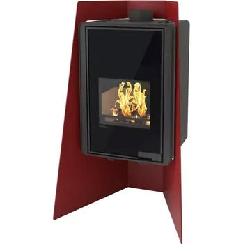 Krbová kamna HS FLAMINGO DELUXE ISLAND krbová kamna 9 kW, červená