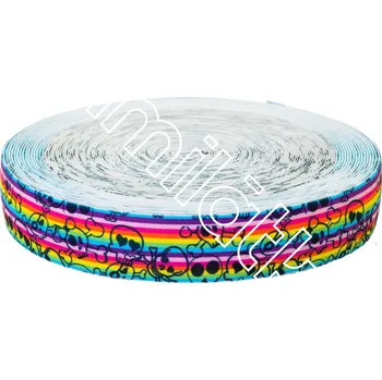 Textilie Pruženka lebky duhové 4 cm