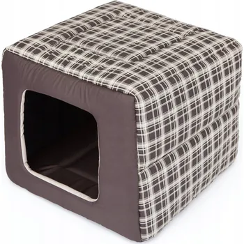 Pelíšek pro psa Pelíšek pro psy 2 v 1, obdélníkový pelíšek pro psy se stříškou 50x50 cm