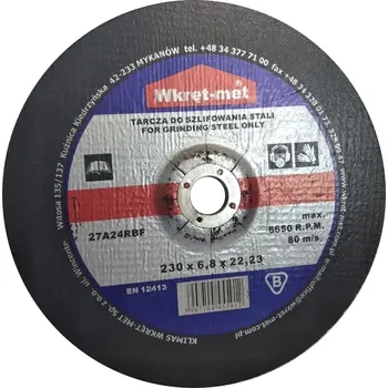 Řezný kotouč Kotouč na broušení oceli Wkręt-met 230 x 22,2 mm