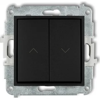 vypínač Žaluziový/roletový spínač s aretací Karlik ICON černý 12IWP-88