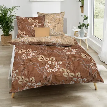 Povlečení Kaeppel | Povlečení Mako satén Felia terra, 140x200, 70x90