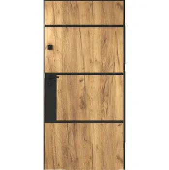 Vchodové dveře Vchodové dveře venkovní 80 cm pravé dub sonoma 55 mm OTEVÍRÁNÍ DOVNITŘ