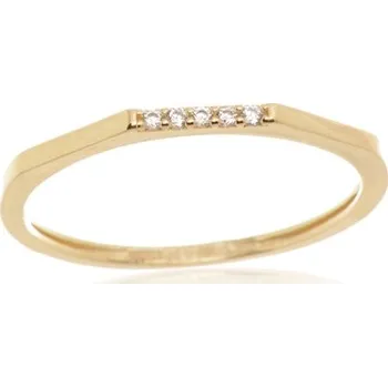 Prsten Dámský prsten ze žlutého zlata se zirkony PR0601F + DÁREK ZDARMA