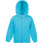 Fruit of the Loom Mikina Classic Kids Jackets kapucí na zip, dětská COT162045162j2-azure blue Modrá azurově 152