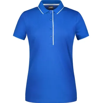 Pánské tričko James & Nicholson Polokošile JN 727 s kontrastní légou, krátký rukáv, dámská COT02072788800-royal/white XS Modrá/bílá