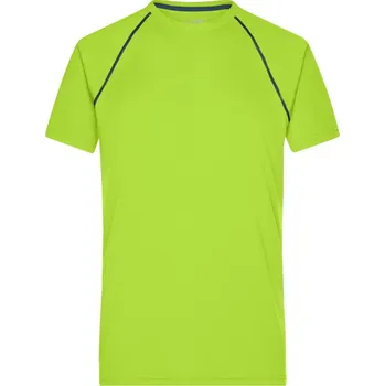 pracovní tričko James & Nicholson Tričko JN 496, funkční, krátký rukáv, pánské COT020496r0404-bright yell XL Žlutá jasná/modrá jasná