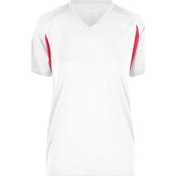 pracovní tričko James & Nicholson Tričko JN 316, běžecké, krátký rukáv, dámské COT02031690304-white/red XL Bílá/červená