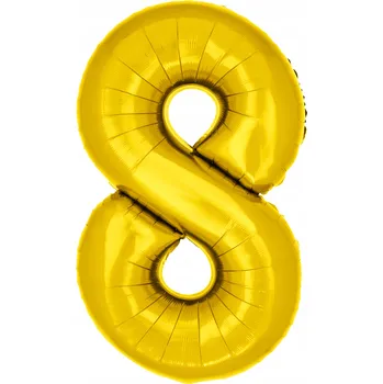 Balónek Fóliový balónek ČÍSLICE 8 ZLATÝ - 40 cm - ČÍSLICE NAROZENINY