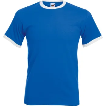 pracovní tričko Fruit of the Loom Tričko Ringer T, racerback, krátký rukáv, pánské COT16116865105-royal blue/ 2XL Modrá/bílá