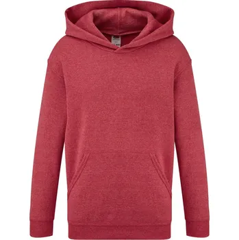 Fruit of the Loom Mikina Classic Kids Hooded Sweat s kapucí, dětská COT162043u47a6-vintage hea 140 Melír vintage červená