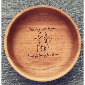 Dřevěná miska (velká) - s vypalovaným motivem srdce nebo s vlastním motivem Vl. Motiv: Vlastni motiv, nebo přidání dalšího motivu