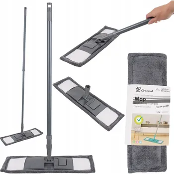 mop PLOCHÝ MOP OTOČNÝ NÁSTAVEC MIKROVLÁKNO S TELESKOPICKOU TYČÍ 68-120CM