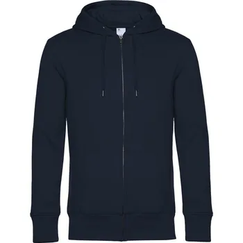 pracovní mikina B&C Mikina KING Zipped Hood s kapucí a zipem, pánská COT-01U03K45014 Modrá královská 4XL